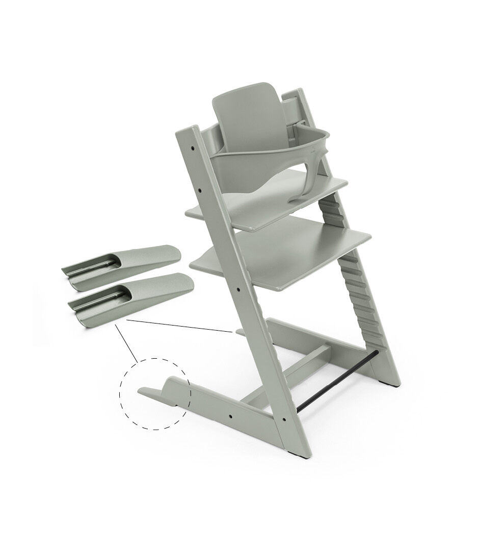 Tripp Trapp® Chair Glacier Green with Baby Set.